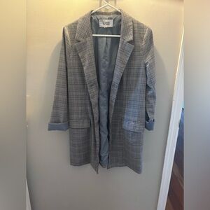 Plaid Longline Blazer